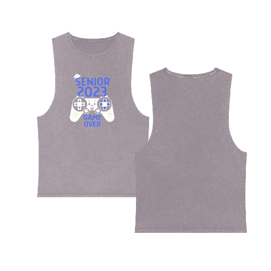 Class Of 2023 Senior Video Game Over School Gamer Double Sided Mineral Wash Tank Tops