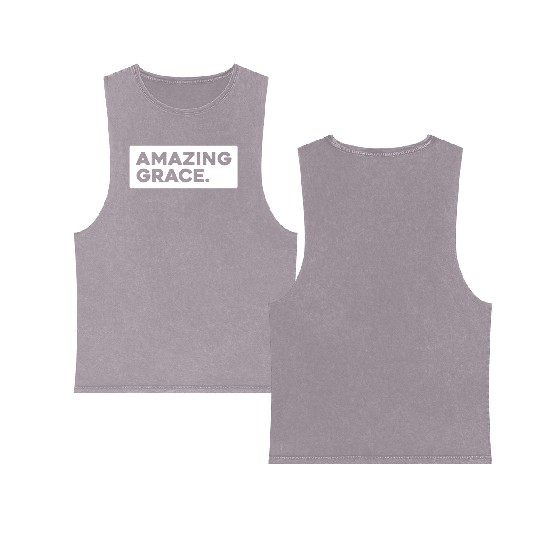 Amazing Grace Love Jesus Christian Christmas Double Sided Mineral Wash Tank Tops