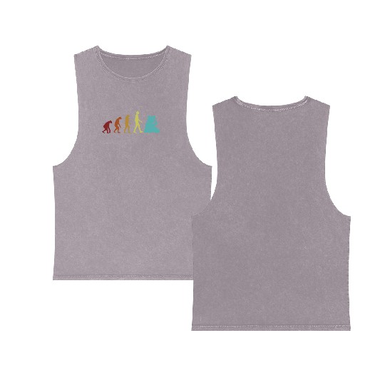 Panda Evolution Panda Bear Friend Lover Giant Double Sided Mineral Wash Tank Tops