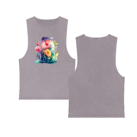 Wild Flowers Double Sided Mineral Wash Tank Tops Design - Funny gift