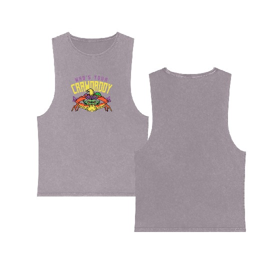 Who's Your Crawdaddy Mardi Gras Double Sided Mineral Wash Tank Tops