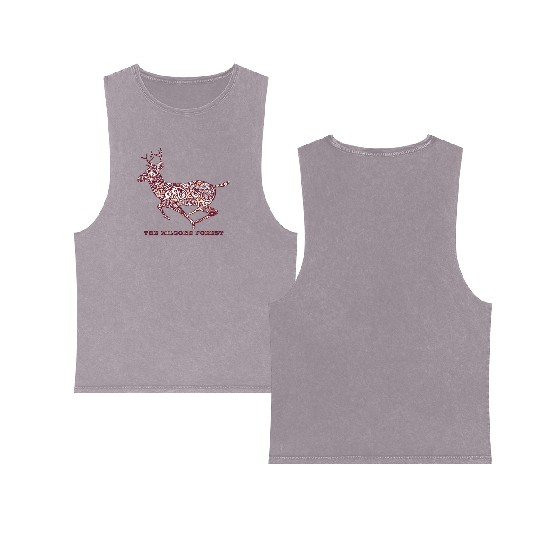 Deer - Maroon Double Sided Mineral Wash Tank Tops