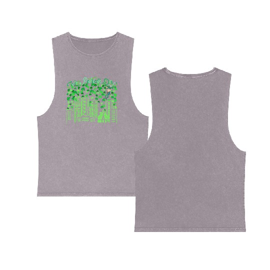 Saint Patrick's Day Boston Massachusetts Double Sided Mineral Wash Tank Tops