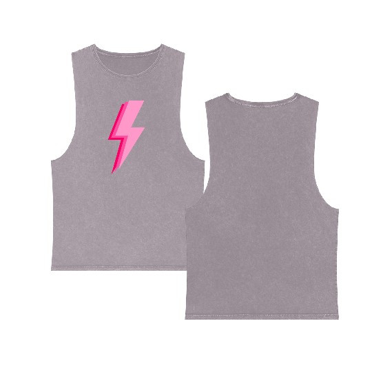 Layered trendy hot pink and light pink lightning Double Sided Mineral Wash Tank Tops