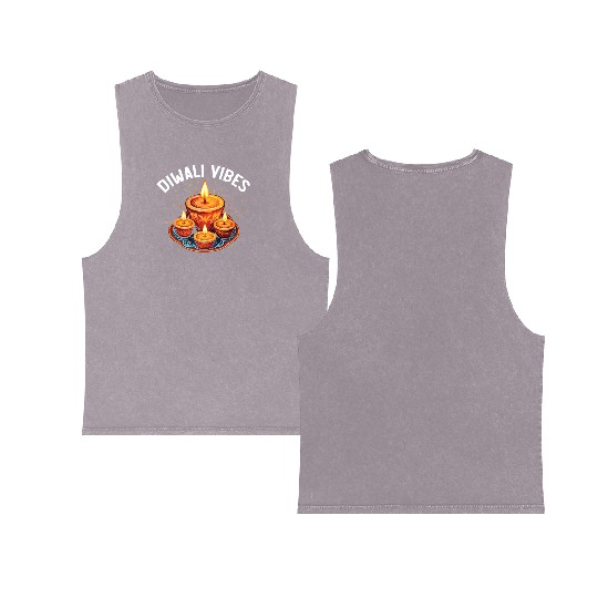 Happy Diwali Diwali Festival Indian Hindu Hinduism Double Sided Mineral Wash Tank Tops
