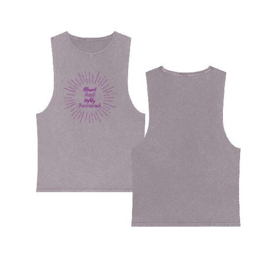 Blessed and Highly Favored Purple Double Sided Mineral Wash Tank Tops