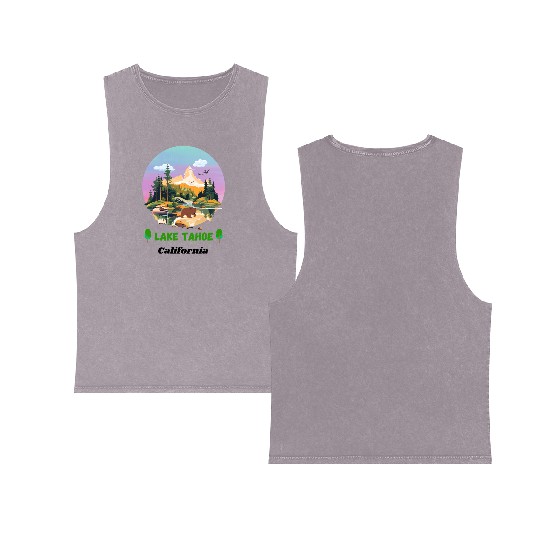 Lake Tahoe California Double Sided Mineral Wash Tank Tops