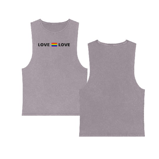 Love Is Love Double Sided Mineral Wash Tank Tops