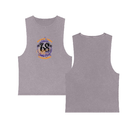 Santa Cruz California summer vibes surfing Double Sided Mineral Wash Tank Tops