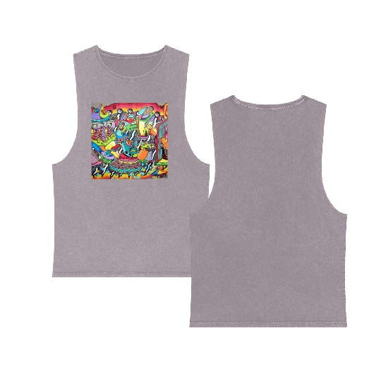 Graffiti street art mural print - art lover gift Double Sided Mineral Wash Tank Tops