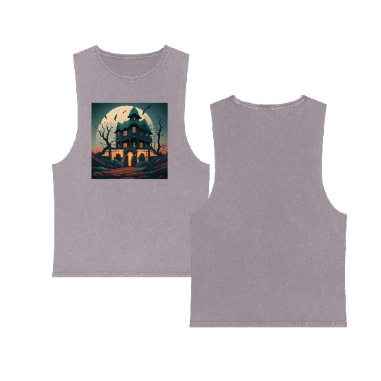 Haunted House Double Sided Mineral Wash Tank Tops