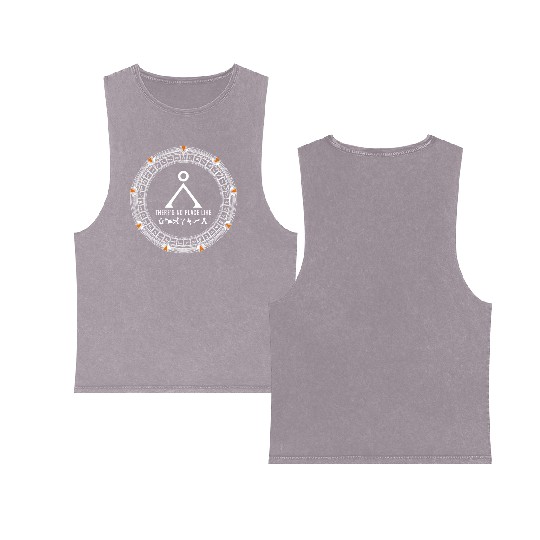 Stargate No Place Like Home Gate Adult Double Sided Mineral Wash Tank Tops