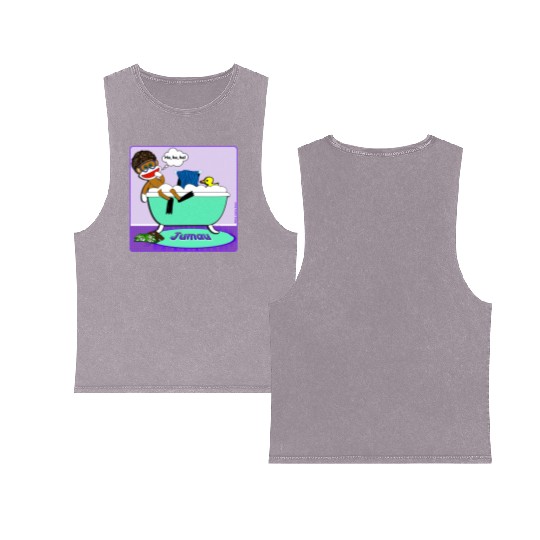 Jumau the Sock Monkey Double Sided Mineral Wash Tank Tops
