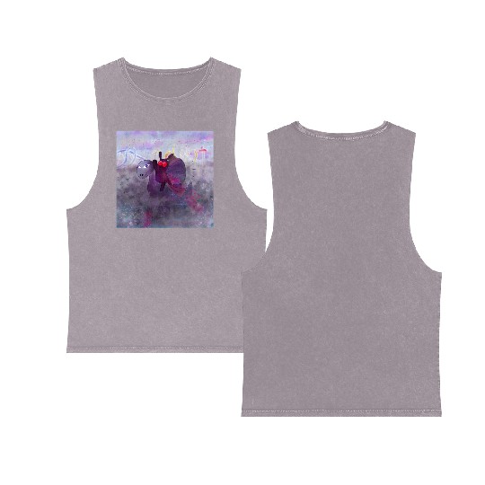Mothman and Bessie the Lake Erie Monster's Vacay Double Sided Mineral Wash Tank Tops