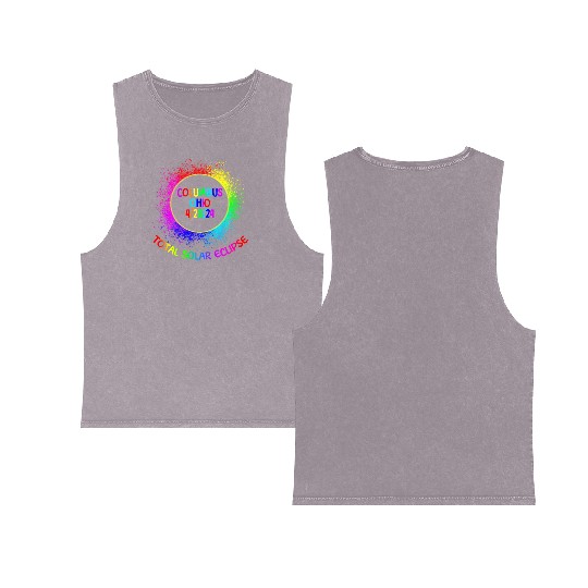 Total Solar Eclipse Columbus Ohio 4/28/24 Kids Double Sided Mineral Wash Tank Tops