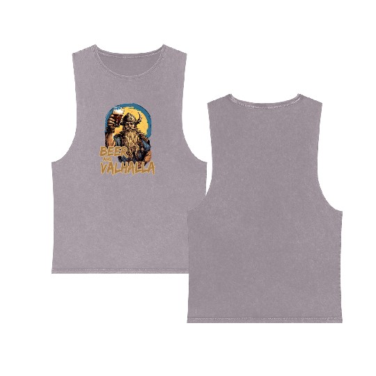 Viking World Tour Vikings Valhalla Odin for a Men Double Sided Mineral Wash Tank Tops