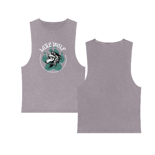 Lone Wolf Inspirational Leader Truther Quote Double Sided Mineral Wash Tank Tops