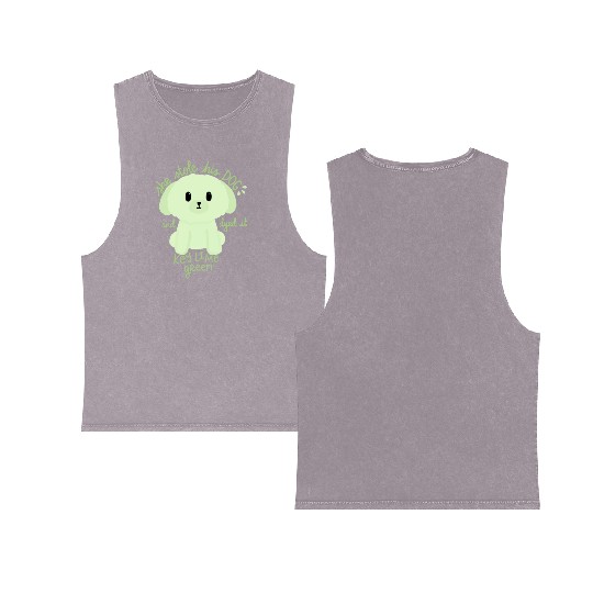 Key Lime Green Dog Double Sided Mineral Wash Tank Tops