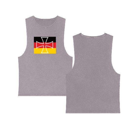 Iron Cross Eisernes Kreuz Germany Double Sided Mineral Wash Tank Tops