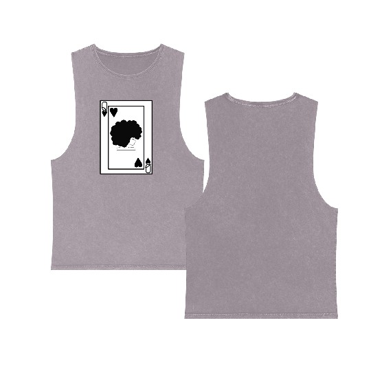 Black Queen Double Sided Mineral Wash Tank Tops