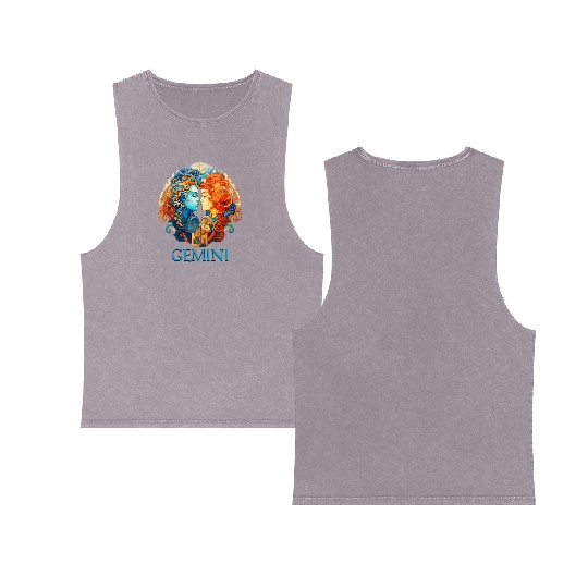 Embrace Your Gemini Identity: Gemini Zodiac Double Sided Mineral Wash Tank Tops