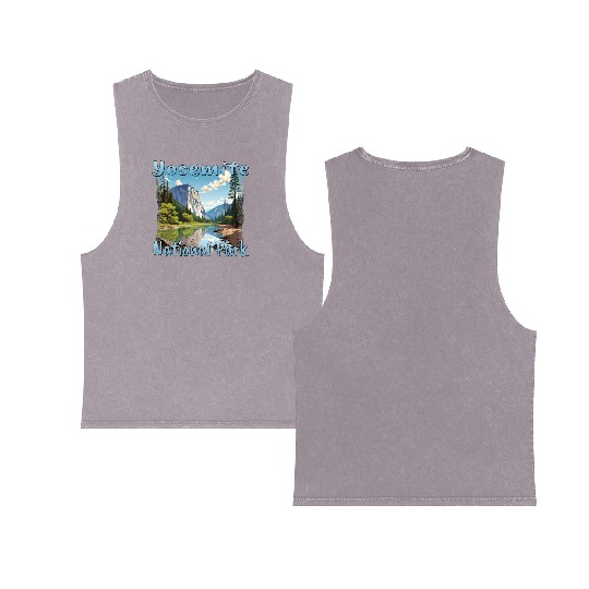 Yosemite National Park: Colorful Landscape in Double Sided Mineral Wash Tank Tops
