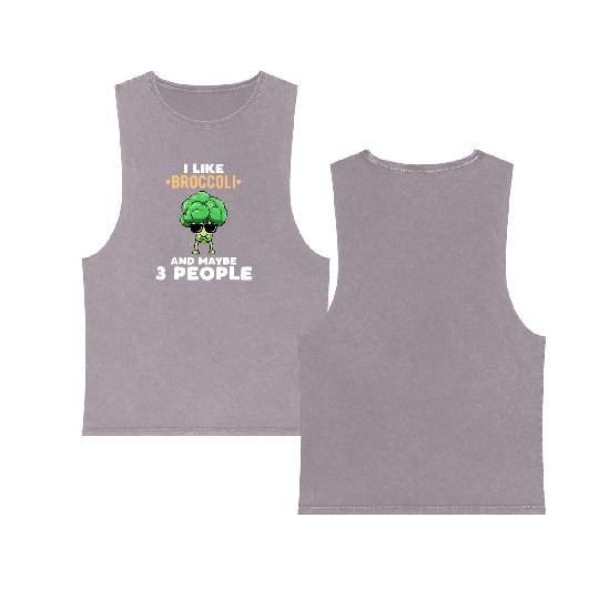 I Like Broccoli And Maybe 3 People Vegetable Double Sided Mineral Wash Tank Tops