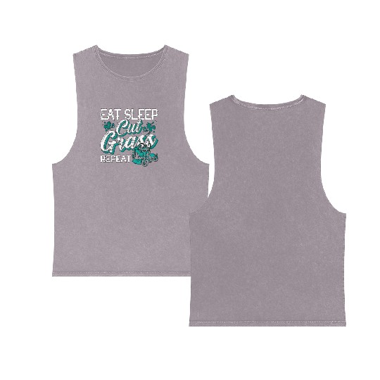 Landscaper Eat Sleep Cut Grass Repeat Landscaping Double Sided Mineral Wash Tank Tops