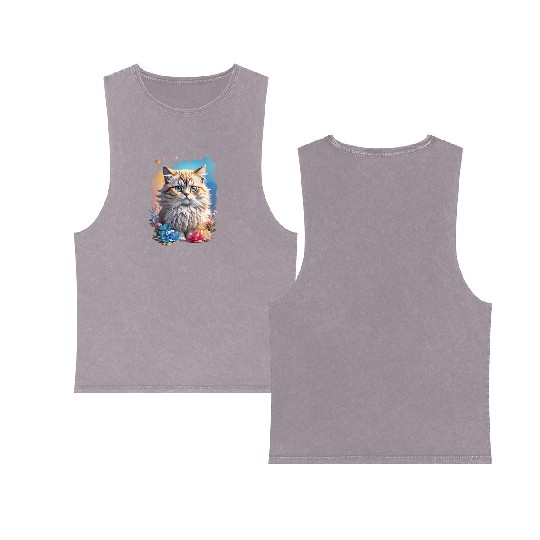 Persian Cat Double Sided Mineral Wash Tank Tops