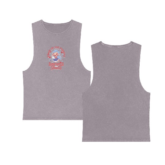Kawaii on the streets, senpai in the sheets - Double Sided Mineral Wash Tank Tops