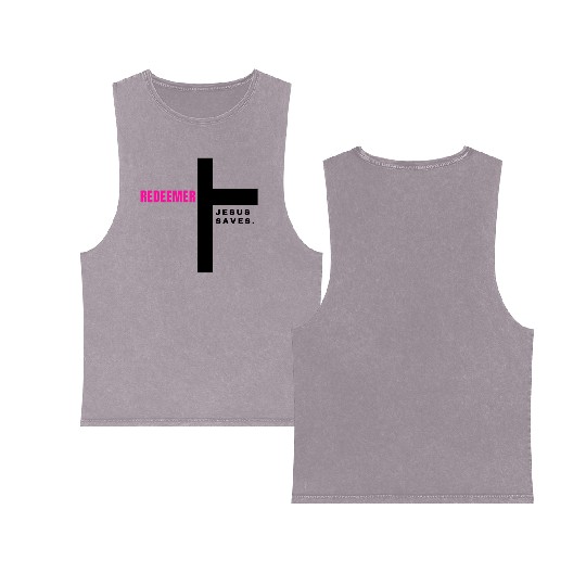 JESUS SAVES Collection Double Sided Mineral Wash Tank Tops