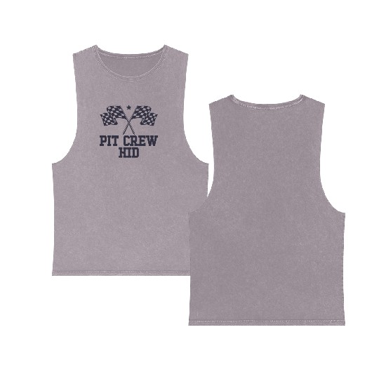 Pit Crew Kid Racing Enthusiast Racer Birthday Gift Double Sided Mineral Wash Tank Tops