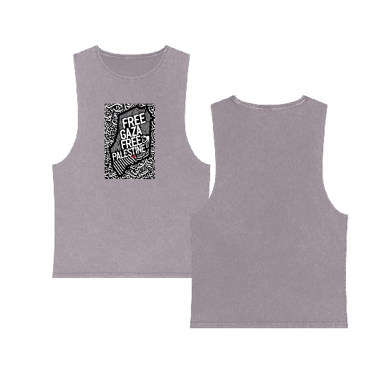 free palestine support palestine Double Sided Mineral Wash Tank Tops