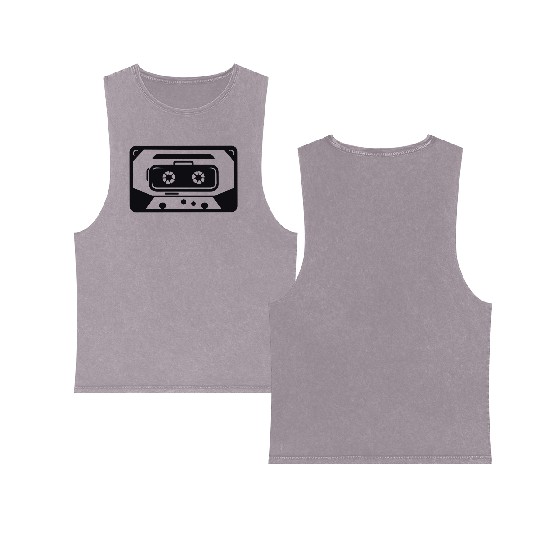 Old Cassette Tape Double Sided Mineral Wash Tank Tops