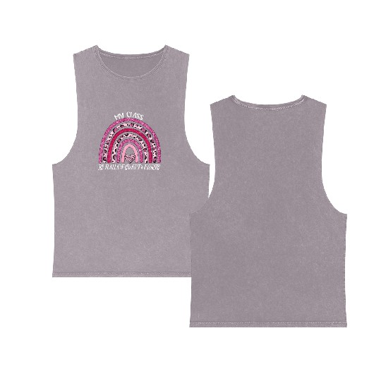 Full Of Sweethearts For Teacher Valentines Day Double Sided Mineral Wash Tank Tops
