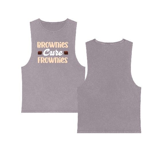 Brownies Cure Frownies Fudge Cookie Marshmallow Double Sided Mineral Wash Tank Tops