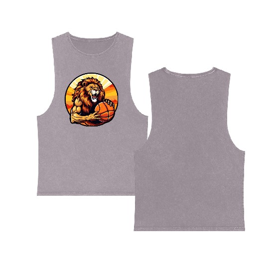 Basketball lion Double Sided Mineral Wash Tank Tops