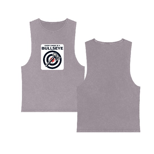 Axe Throwing Axe Thrower Lumberjack Funny Bullseye Double Sided Mineral Wash Tank Tops