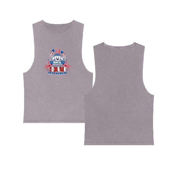 005409 4Th Of July Dentist American Patriotic Dent Double Sided Mineral Wash Tank Tops