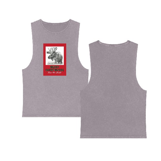 XMAS Card MOOSE Double Sided Mineral Wash Tank Tops