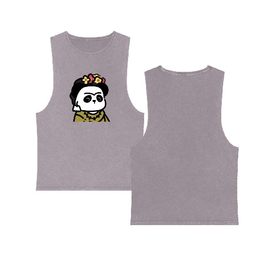 Frida Kahlo D83D DC3CGiant Panda Double Sided Mineral Wash Tank Tops