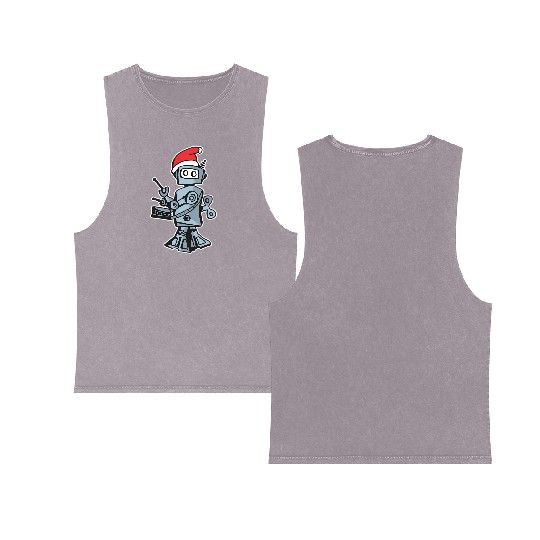 25 Hour Holiday Radio Show robot solo Double Sided Mineral Wash Tank Tops