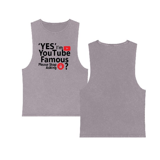 Yes I m YouTube Famous Double Sided Mineral Wash Tank Tops