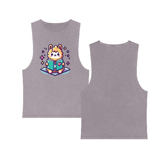 Little Cute Llama Double Sided Mineral Wash Tank Tops