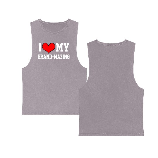I Love My Grandma Amazing Puns Fun Mothers Day Kid Double Sided Mineral Wash Tank Tops