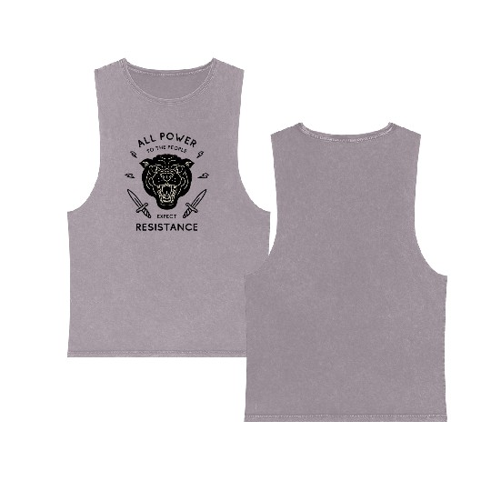 Black Panther All Power to the People Expect Double Sided Mineral Wash Tank Tops