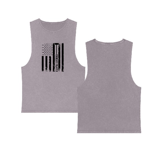 Croquet Player US Flag Croquet Player Double Sided Mineral Wash Tank Tops