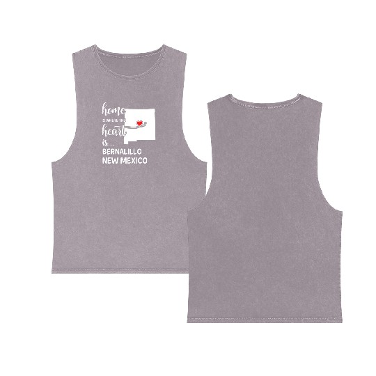 Bernalillo County New Mexico Is Where My Heart Double Sided Mineral Wash Tank Tops
