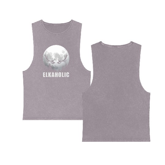 Elk Hunting Elkaholic Hunters Double Sided Mineral Wash Tank Tops