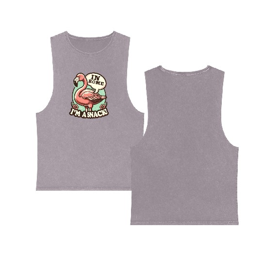 Flamingo Roman History Roman Empire Cuisine Double Sided Mineral Wash Tank Tops
